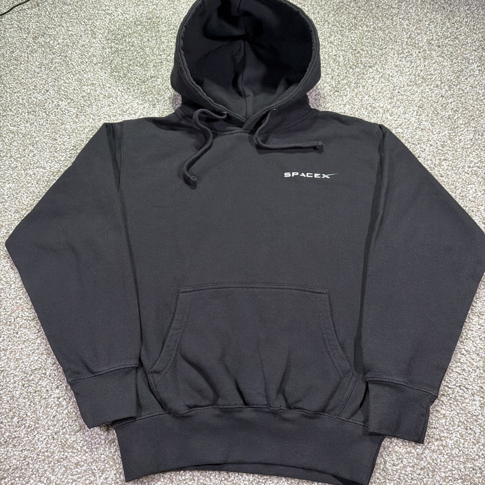 Space X Hoodie Black Pullover Size Smalll Great Condition 100% Cotton Original